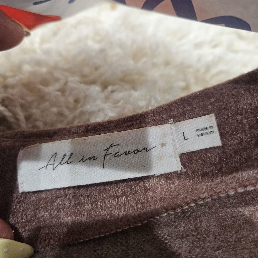 All in Favor Brown Knit Top